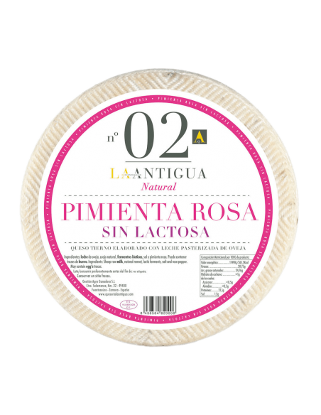 La Antigua Queso de Oveja Tierno Sin Lactosa con Pimienta Rosa