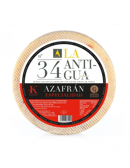 La Antigua Queso de oveja curado al Azafrán D.O.P La Mancha